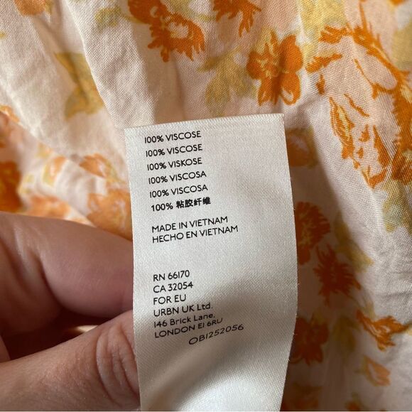 free people loretta printed oversized tunic in tea combo orange and white xs - Picture 6 of 11